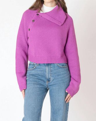 Dex Clothing Cross Neck Sweater In Magenta