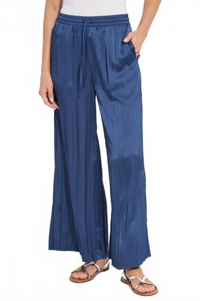 Lyss&eacute; Packable Pleated Palazzo Pant In Capri Blue