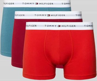Tommy Hilfiger Slim Fit Trunks aus Baumwoll-Mix im 3er-Pack in Rot, Gr&ouml;&szlig;e XXL