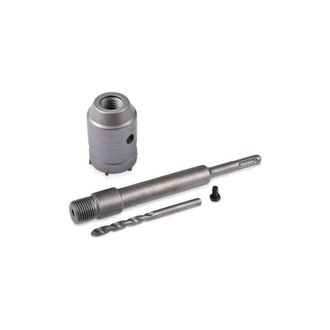 OEM Sierra De Corona Sds De 40 Mm + Varilla De Conexi&oacute;n De 200 Mm + Broca Helicoidal + Tornillo De Posicionamiento, Para Paredes De Hormig&oacute;n Armado, Ladri
