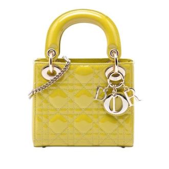 Dior Pre-owned Lady Dior - Dames - Pre-owned - Geel - Maat: ONE Size Leer