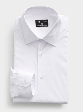 Le 31 Mens Stretch solid shirt Athletic fit
