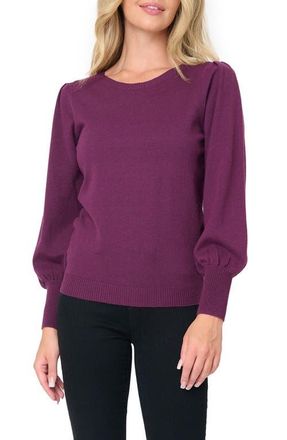 Gibsonlook Silver Bells Blouson Sleeve Sweater in Raisin at Nordstrom, Size Xx-Large
