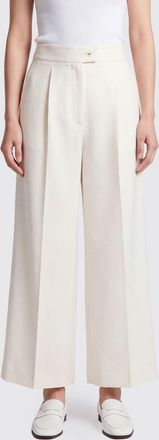 Valentino Garavani Pantaloni cropped wide leg in lana vergine e seta