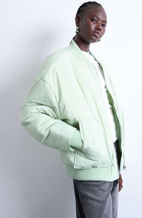 Topshop Techy Bomber Jacket in Light Green at Nordstrom Rack, Size X-Small