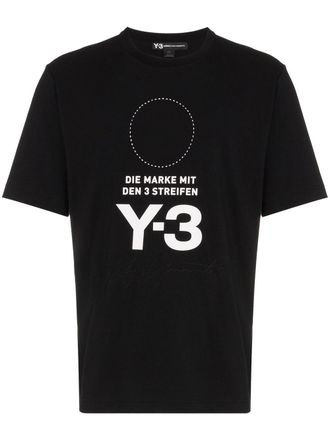 Yohji Yamamoto Black logo and circle printed cotton t-shirt - men - Cotton - L
