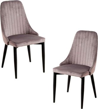 Regalos Miguel Regalos Miguel - Packs Sillas Comedor - Pack 2 Sillas Kan Terciopelo - Gris