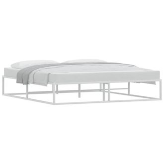 Berkfield Home Elegant Bed Frame without Mattress White 180x200 cm Super King Metal