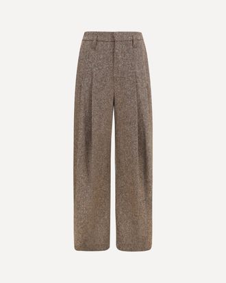 Brunello Cucinelli Virgin wool palazzo Pants with Monili detail Female 46