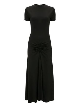 Victoria Beckham Midi-jurk met gesmockte taille - Zwart
