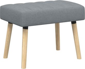 vidaXL Banco Con Tapizado En Canal Gris Claro 60 X 40 X 45 Cm Tela Vidaxl