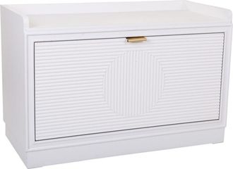 Wanderlust Deco Banqueta zapatero de madera blanca 80x38x53