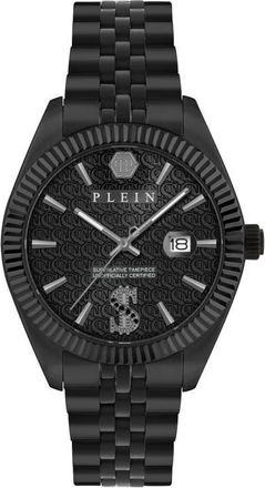 Philipp Plein Date Superlative Two-Tone Bracelet Watch, 41mm in Ip Black at Nordstrom