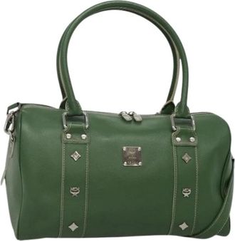 MCM Pre-owned Handbags, female, Green, Size: ONE SIZE Pre-owned Leather handbags