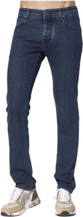 Jacob Cohen Navy Washed Slim Fit Jeans met Grafische Patch - Heren - Skinny Jeans - Blauw - W30 - Katoen - Jeans