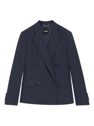 BOSS double-breasted pocket blazer - Blue