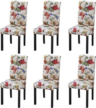 vidaXL Vidaxl - Sillas De Comedor 6 Uds Tela Multicolor