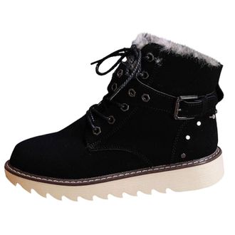 Generic Winter Waterproof Boots for Women Thickened Warm Cotton Boot Size 5 Boots Black