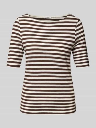 s.Oliver Red Label Slim Fit Strick-Shirt aus reiner Baumwolle in Dunkelbraun, Gr&ouml;&szlig;e 48