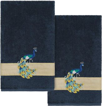 Linum Home Textiles 100% Turkish Cotton Penelope 2Pc Embellished Bath Towel Set