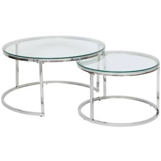 Atmosphera Atmosphera - 2 Mesas Nido Kneo, Plata 80x80x43,2cm Cr&eacute;ateur DInt&eacute;rieur