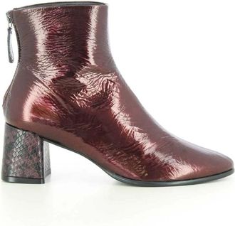 Zinda Bordeaux Damesschoenen Elegant Stijl - Dames - Laarzen met Hak - Rood - 39 EU - Schoenen
