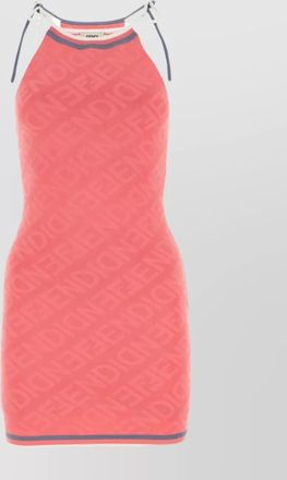 Fendi logo-embroidered slim-fit mini dress