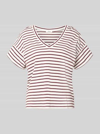 s.Oliver Red Label Relaxed Fit T-Shirt aus reiner Baumwolle in Bordeaux, Gr&ouml;&szlig;e 34