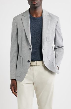Nordstrom Henrik Trim Fit Grey Microcheck Knit Sport Coat in Grey Heather Houndstooth at Nordstrom, Size Xxx-Large