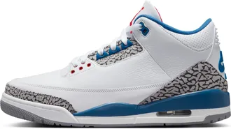 Nike Jordan Mens Air Jordan 3 Retro True Blue Shoes in White | IF4396-104