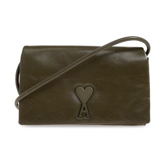 Ami Wallets & Cardholders, unisex, Green, Size: ONE SIZE Leather Wallet on a Strap