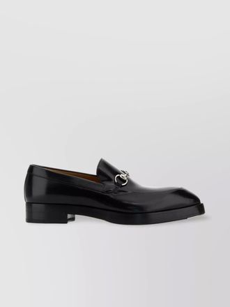 Gucci leather sole loafers metal hardware