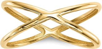 Diamond2Deal 14k Yellow Gold Gold Polished Double Ring