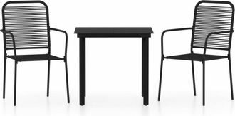 vidaXL Juego De Comedor Para Jard&iacute;n 3 Piezas Negro Vidaxl