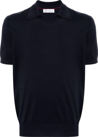 Brunello Cucinelli short-sleeve cotton polo shirt - men - Cotton - 48 - Blue