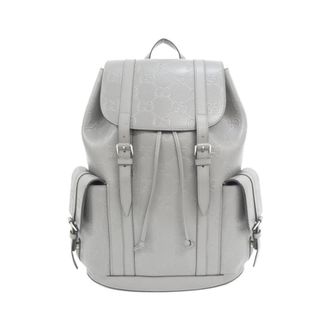 Gucci Gray Leather Backpack (Pre-Owned)