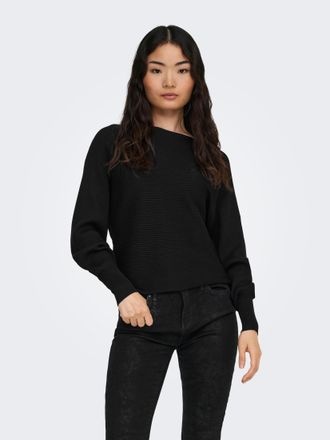 Only Strickpullover ONLY ONLADALINE L/S SHORT PULLO KNT NOOS, Damen, Gr. XS, schwarz, Strick, Obermaterial: 80% Viskose (LENZING ECOVERO), 20% Nylon, unifa