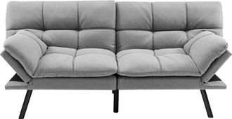 Giantex Sof&aacute; fut&oacute;n gris con espuma viscoel&aacute;stica de 182 x 87 x 82 cm