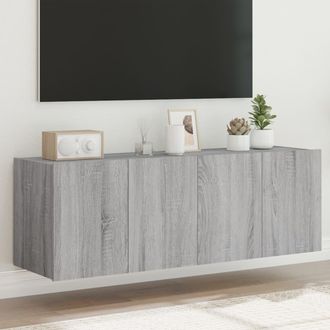 vidaXL Muebles Tv De Pared Con Luces Led 2 Uds Gris Sonoma 60x35x41 Cm Vidaxl
