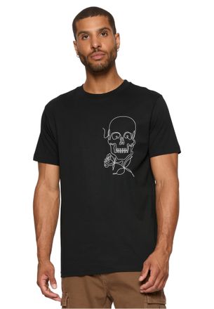 Mister Tee Mens Skull One Line Tee S Black, Black, S