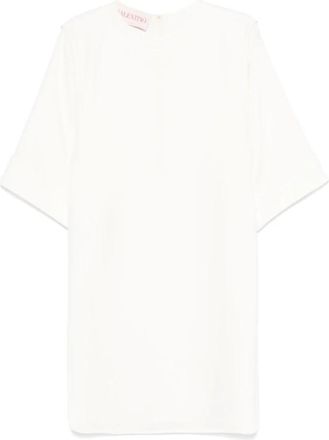 Valentino Witte Zijden Mini Jurk met Zijsplitten - Dames - Casual kleedjes - Wit - M - Kleedjes