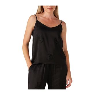 ALIX The Label Alix The Label, Tops, Dames, Zwart, M, Satijn, Geborduurde Satijnen Camisole Tops voor Dames