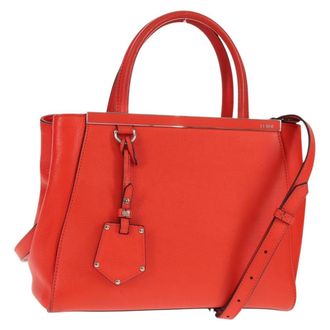 Fendi 2Jours Bag Leather Yellow Leather Handbag (Pre-Owned)