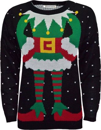 Janisramone Womens Christmas Jumpers, Novelty Xmas Jumper, Knitted Reindeer Merry Christmas Sweater, Long Sleeves Crew Neck Rudolph Christmas Jumper for Women Pul