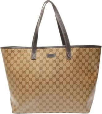 Gucci Pre-owned Tote Bags, female, Brown, Size: ONE SIZE Pre-owned GG Crystal Tote Bag