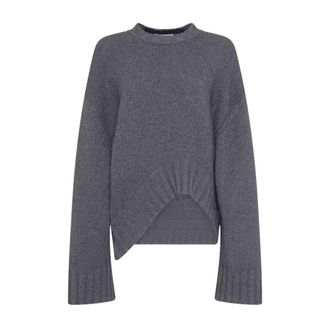 The Attico Asymmetrical Jumper - female - The Attico - Round-neck Knitwear - Gray - S - Knitwear