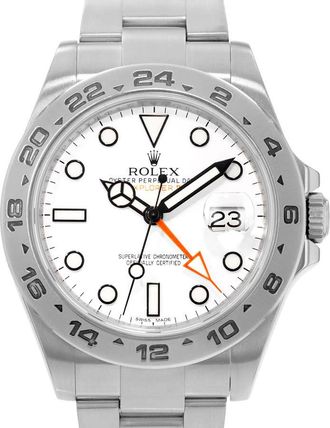 Rolex Pre-owned Rolex Explorer II GMT Automatic Chronometer White Dial Mens Watch 216570 WSO