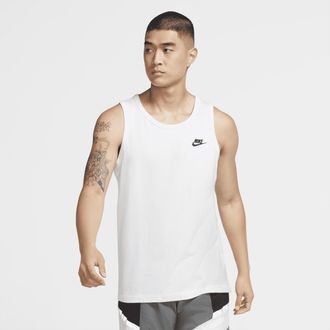 Nike Mens Nike Sportswear Club Tank Top in White | BQ1260-100