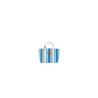 Pinko Tote Bags, female, Multicolor, Size: ONE SIZE Medium Striped Canvas Shopper