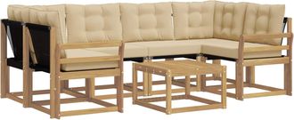 vidaXL Conjunto De Sof&aacute;s De Exterior 7 Uds. Y Beige Vidaxl